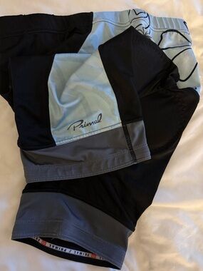 Primal Wear Padded Cycling Shorts Size S Black with Blue & White Floral